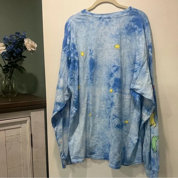 Coney Island Picnic Blue Tie-Dye Long Sleeve Graphic T-Shirt - Size XL - Picture 7 of 8